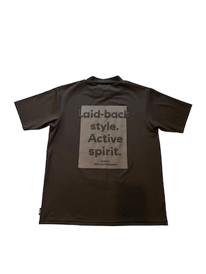 Unisex バックプリントモックネック
