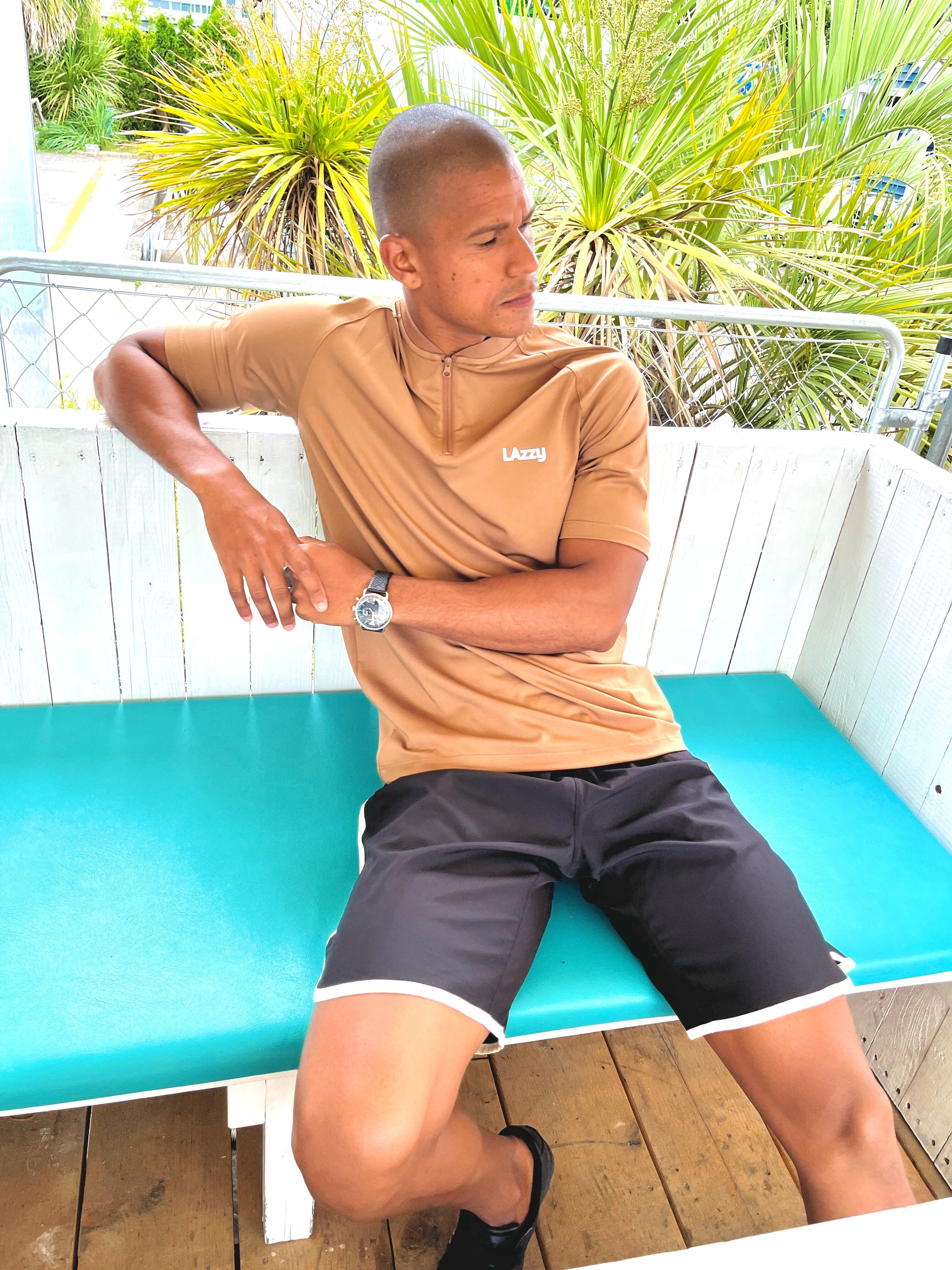 Men'sジップアップモックネック