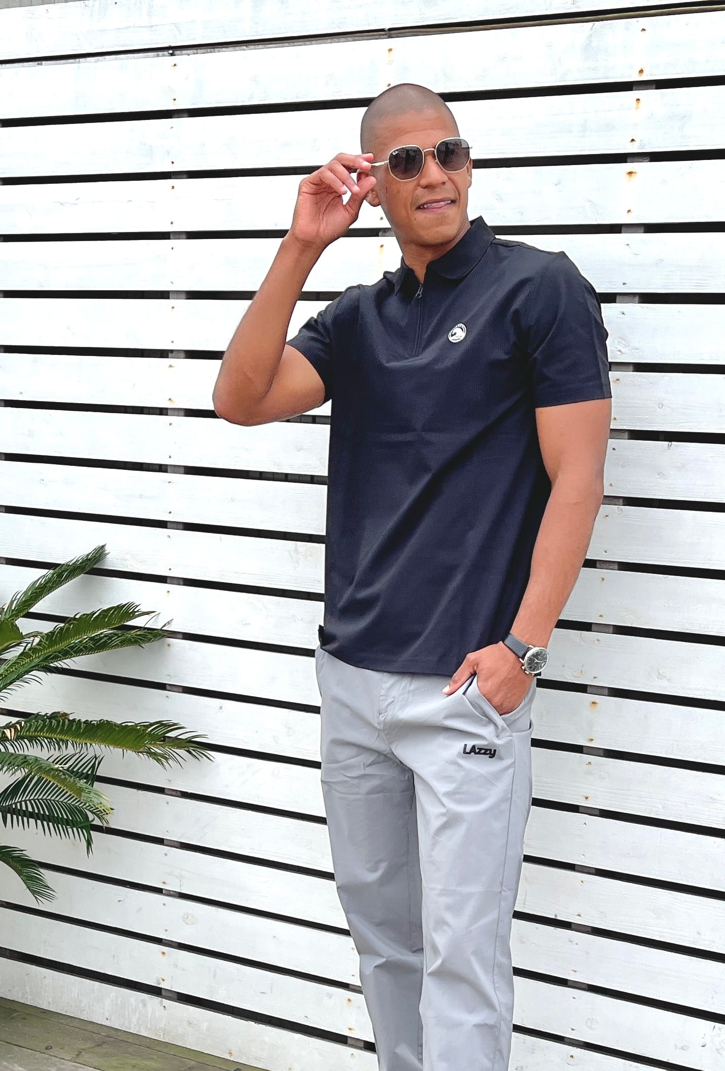 Men's ジップアップポロ