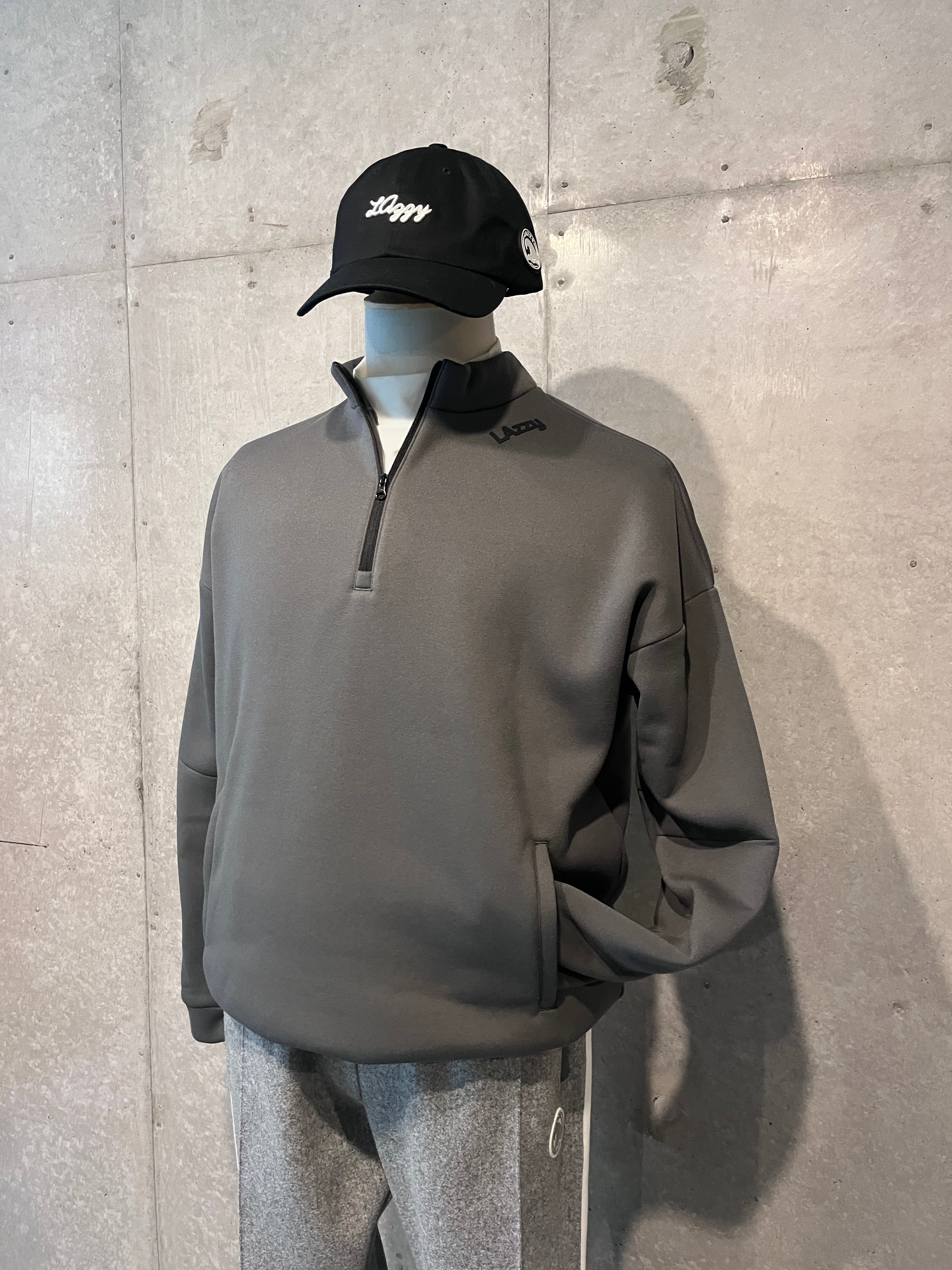 Unisex 裏起毛ハーフジップアップ