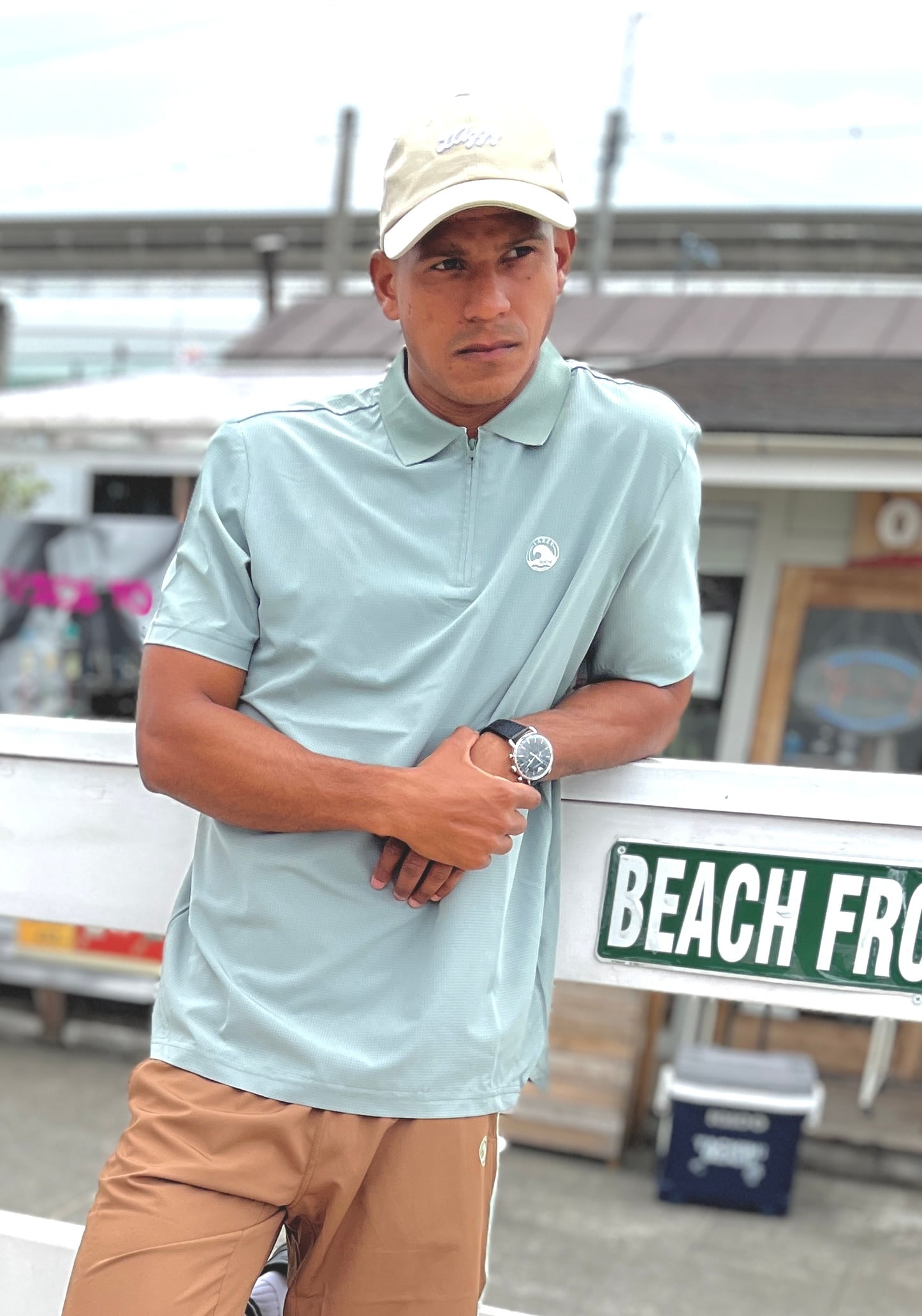 Men's ジップアップポロ