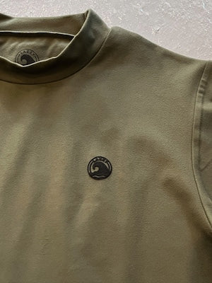 Unisex バックプリントモックネック