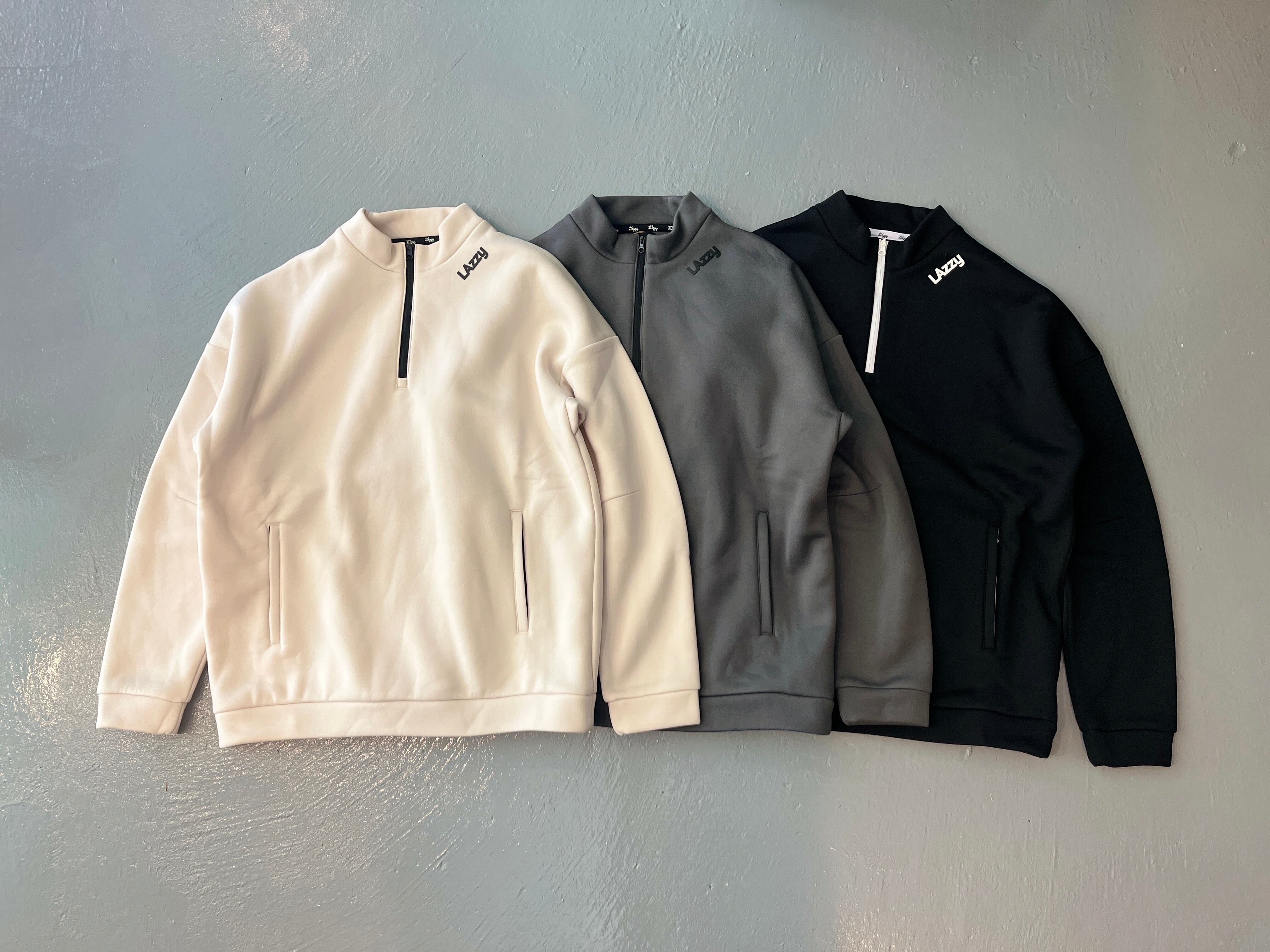 Unisex 裏起毛ハーフジップアップ