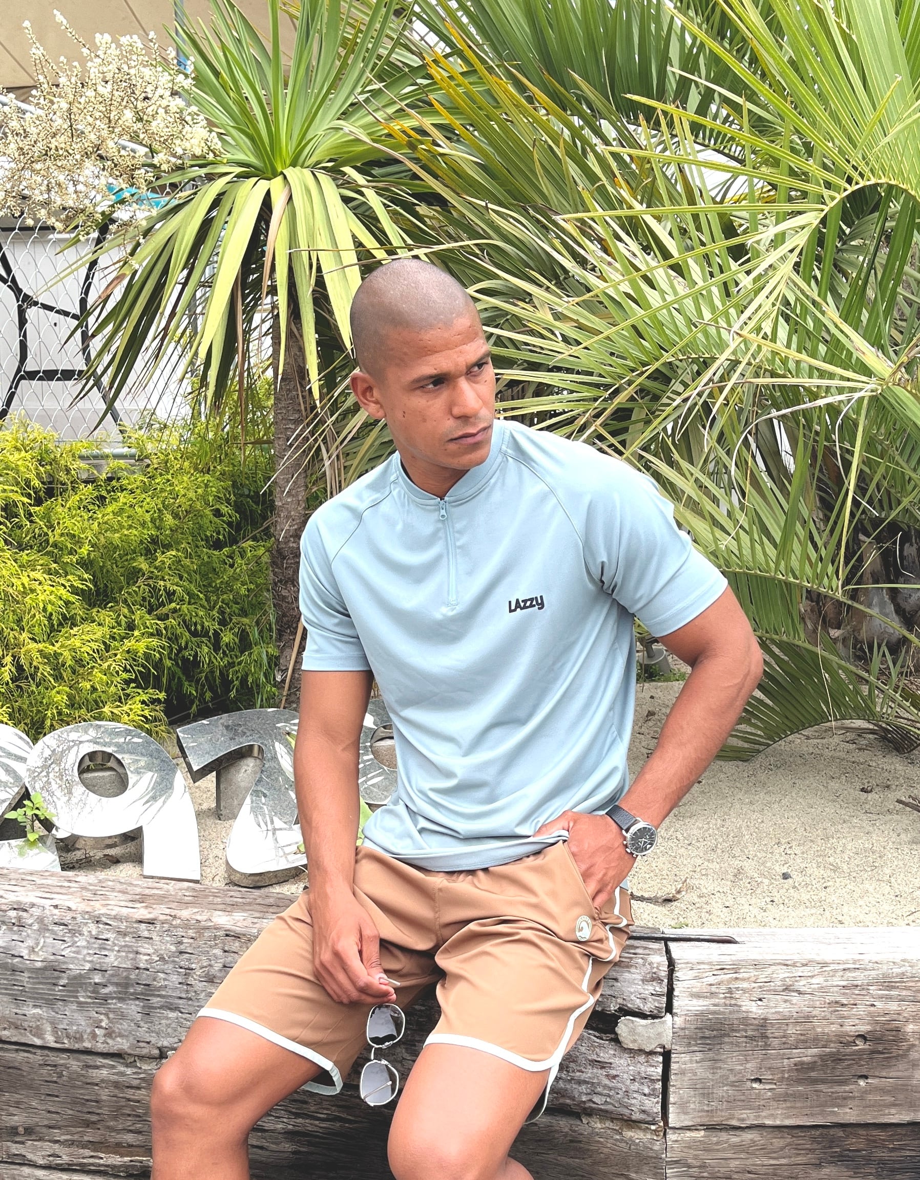 Men'sジップアップモックネック